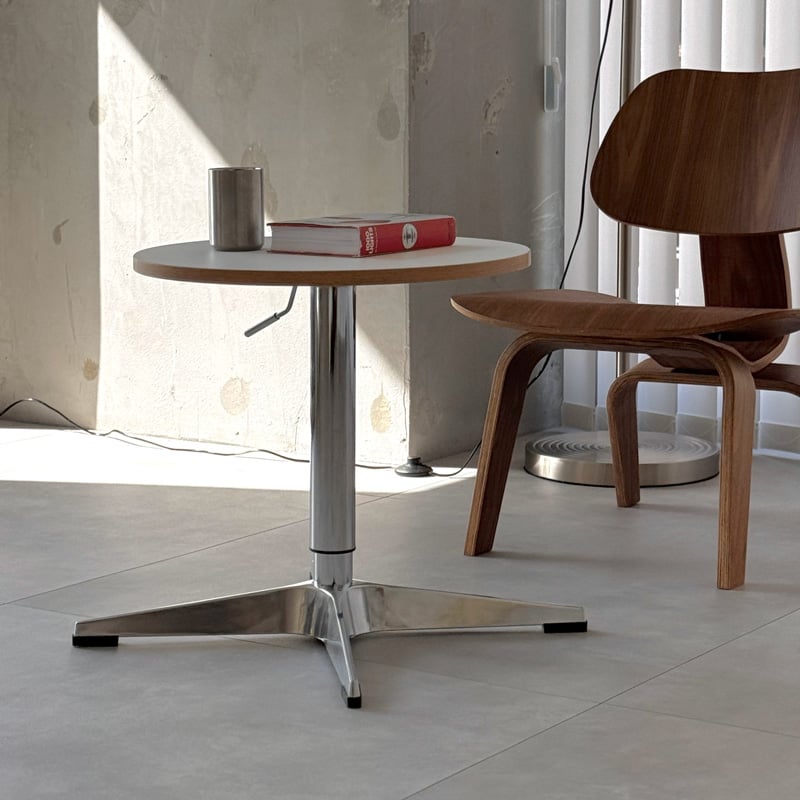 table-03182 昇降式 ラウンドテーブル ホワイト 直径50cm | ART OF B