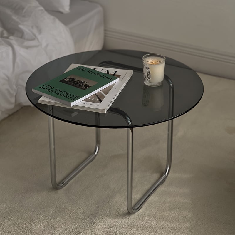 artofblack／ラウンドガラス リビングテーブル 60cm 楽天市場】ラウンドガラス リビングテーブル 60cm【ART OF BLACK