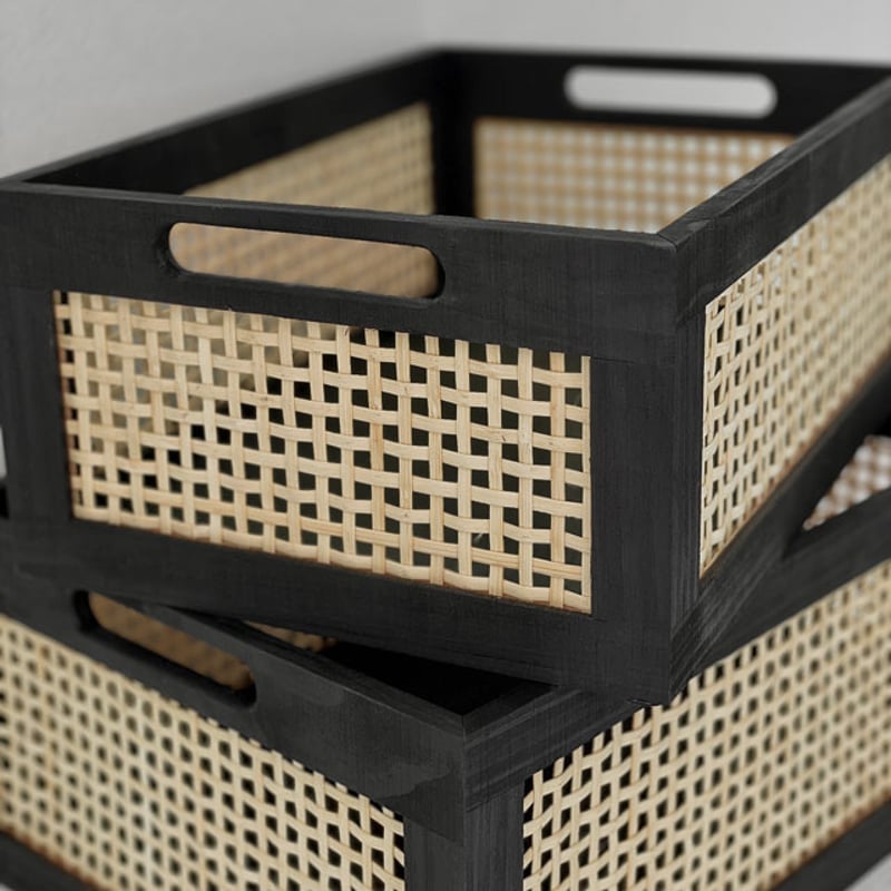 box-03014 大中2セット バンブーメッシュ 収納ボックス | ART OF BLACK