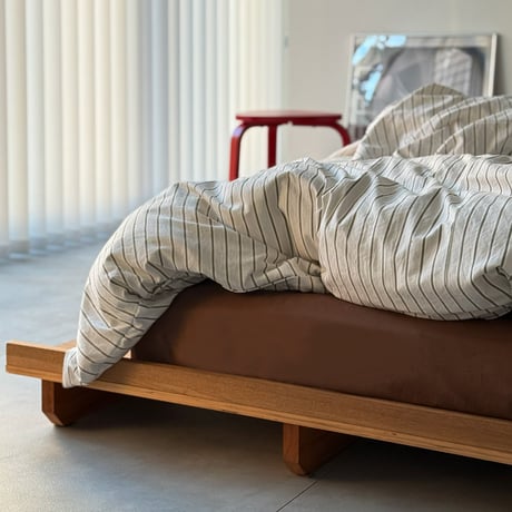 beddingsets-03152　brown×cream ストライプ 布団カバーセット
