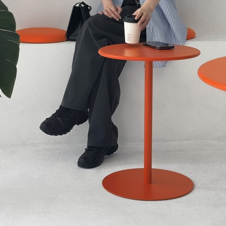 予約販売7月中旬～7月下旬頃発送予定　table-03210　カラー ラウンドテーブル 直径60cm / 40cm