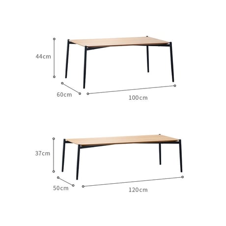 table-03139　ホワイトオーク突板天板 アイアンレッグ リビングテーブル