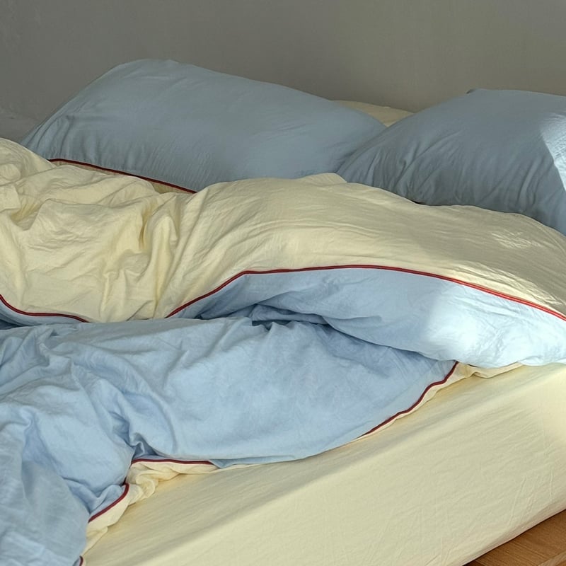 beddingsets-03024 blue×yellow パイピング リバーシブル beddingsets-03024 blue×yellow パイピング リバーシブル