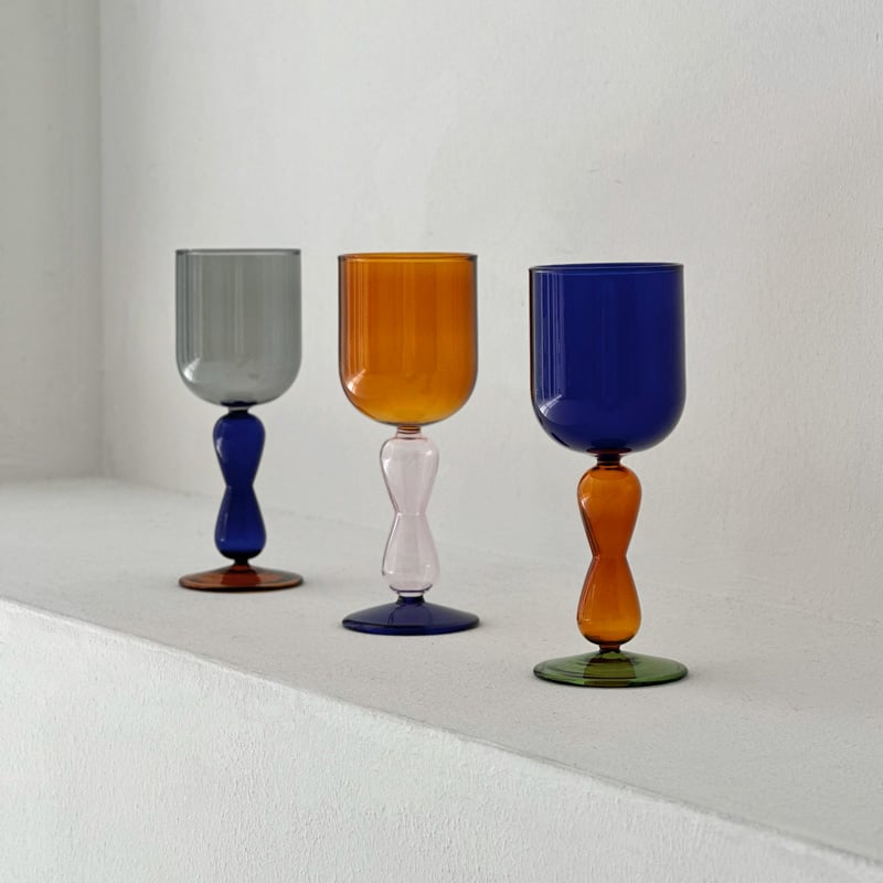 objet-03099 カラーガラス ゴブレット グラスオブジェ | ART OF BLACK