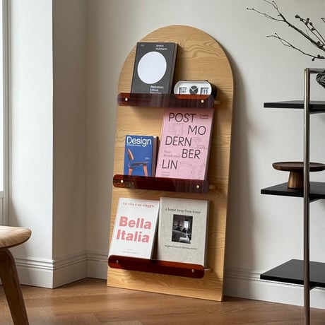 予約販売8月下旬～9月上旬頃発送予定　rack-03105　アーチデザイン 立て掛け マガジンシェルフ H120cm