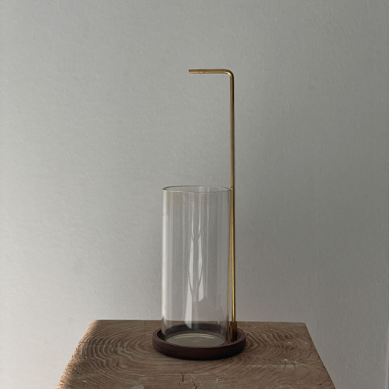 incenseholder-03071 クリップ ガラス ウッド インセンス