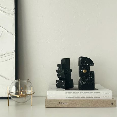 bookend-03001　asymmetry ブックエンド 左右ペアセット