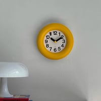 clock-03074　yellow ラウンド チャビーフレーム 掛け時計 静音