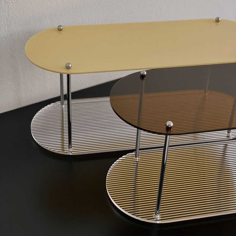 アンティークアクリルディスプレイラック rack-03027 ripple アクリル 2段 ディスプレイ ラック | ART OF