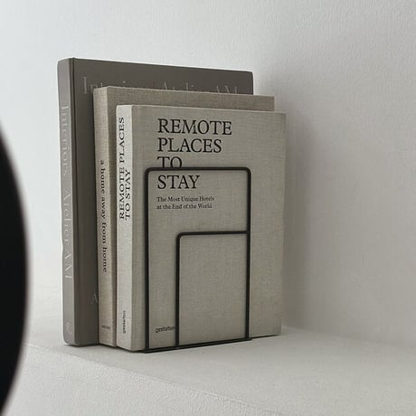 bookend-03019　 square line アイアン ブックスタンド 2個セット