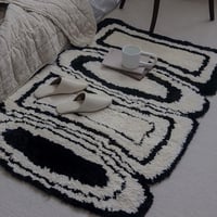 rug-03063　Geometric モノトーン ラグ 80cm×110cm