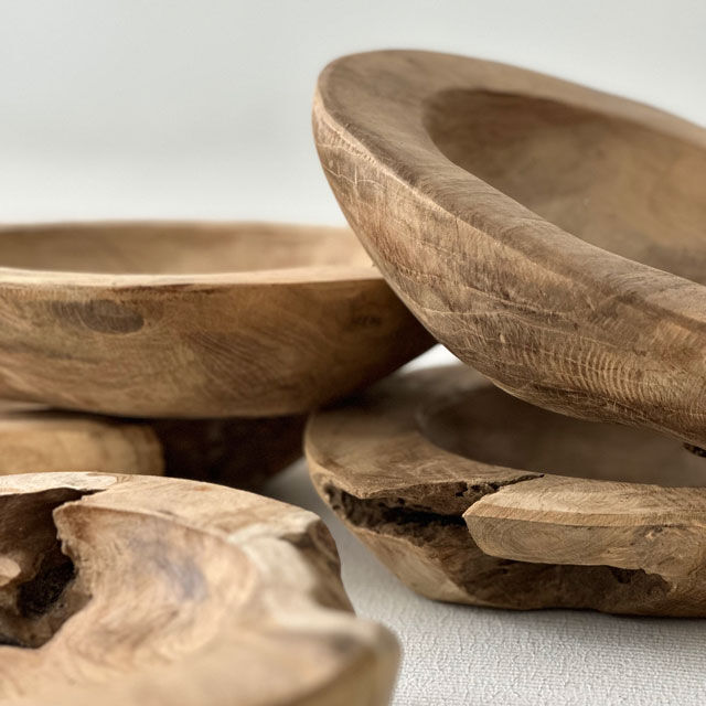 bowl-03008 天然チーク材 無垢 ウッド ラスティックボウル | ART bowl-03008 天然チーク材 無垢 ウッド ラスティックボウル | ART