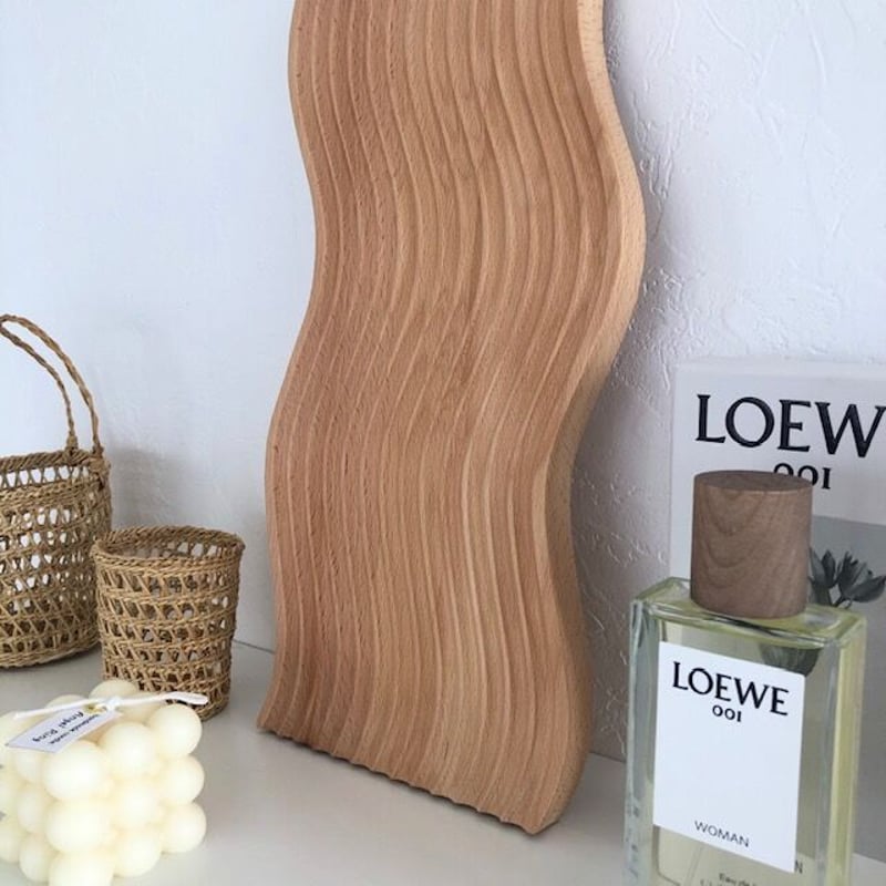 tray-03042 ウッドトレイ Wave カフェトレイ 木製プレート