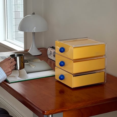 box-03094　バイカラー 引き出し 収納BOX 3段セット