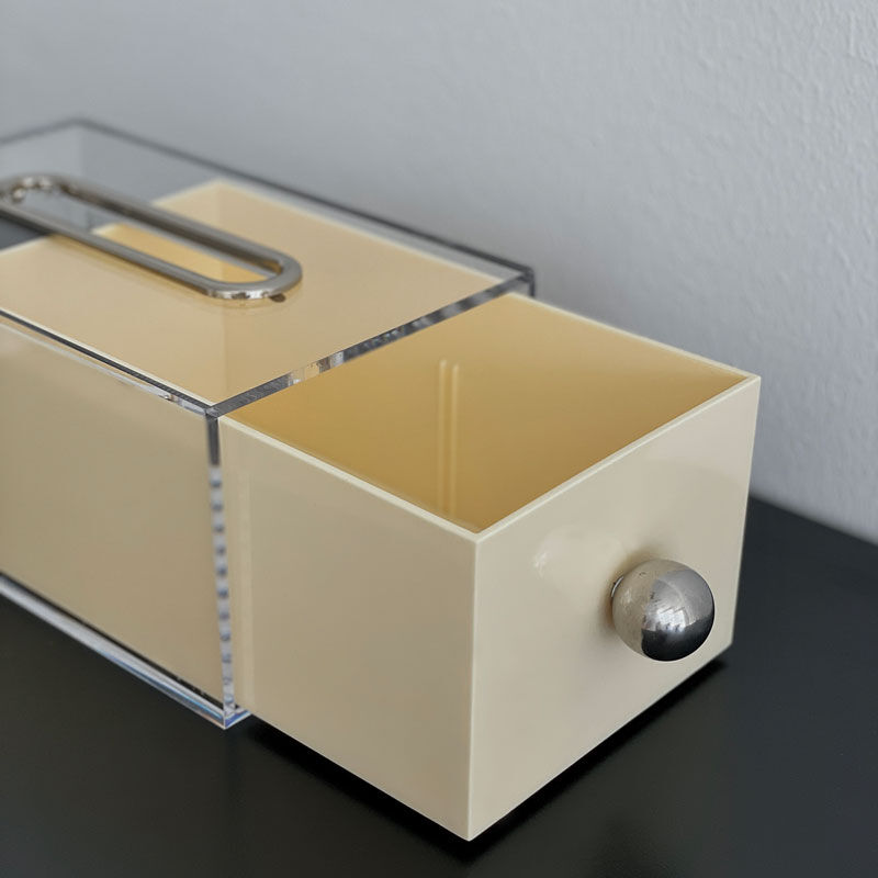 tissuebox-03050 クリアカバー シルバーボール ティッシュケース | ART