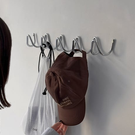 予約販売6月中旬～6月下旬頃発送予定　wall-03117　loop シルバー 5連フック アイアン