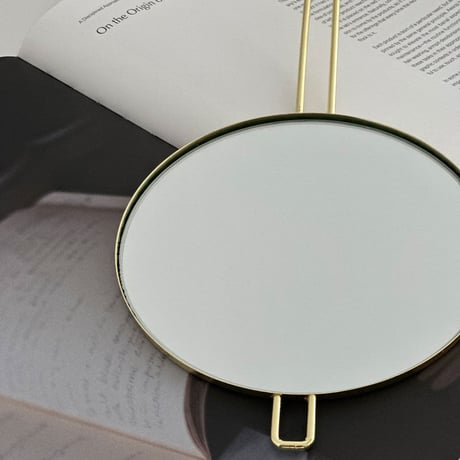 mirror-03120　ゴールドフレーム ハンギング ハンドミラー