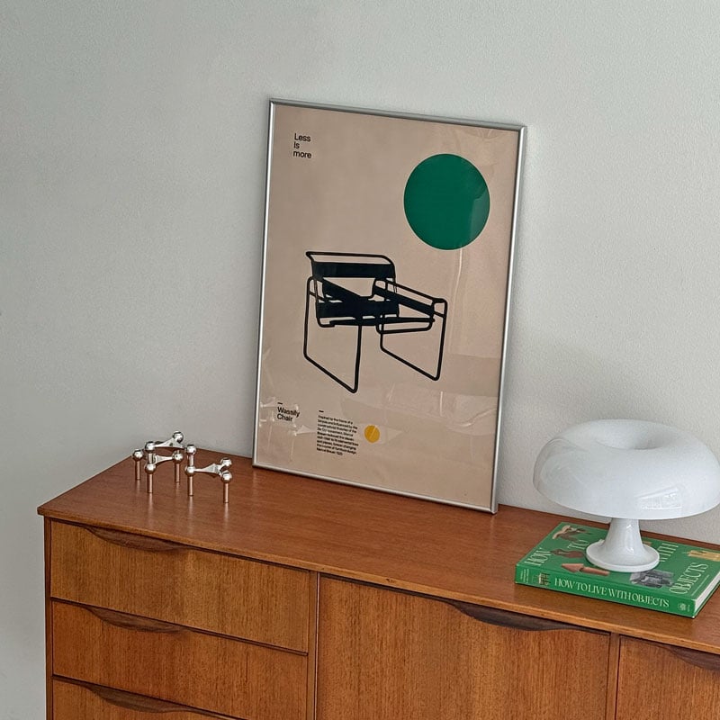 poster-03112 Wassily Chair シルバーフレーム アートポスター poster-03112 Wassily Chair シルバーフレーム アートポスター