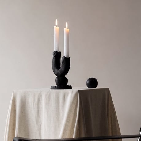 candle-03121　クレイ ツインキャンドルスタンド