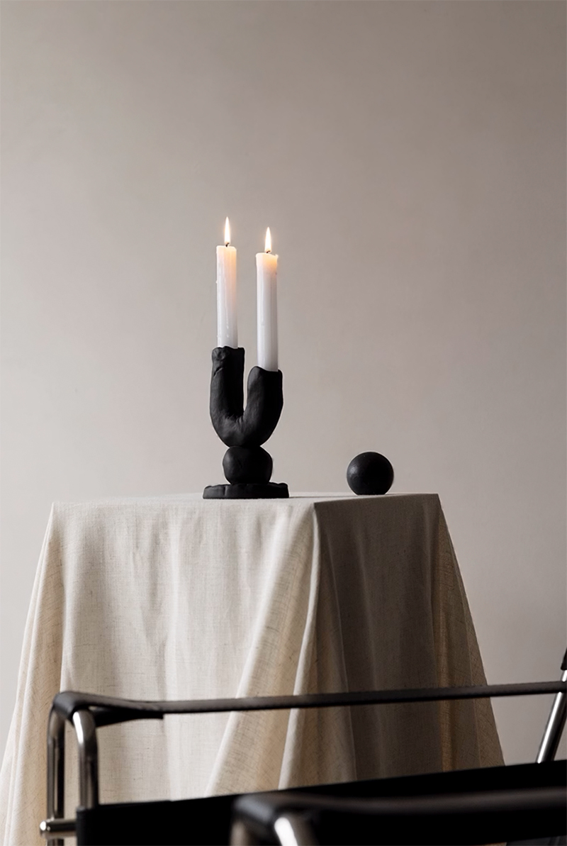 candle-03121 クレイ ツインキャンドルスタンド | ART OF BLACK