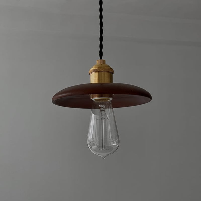 light-03215 ウッドシェード 真鍮ソケット ペンダントライト 18cm 口金