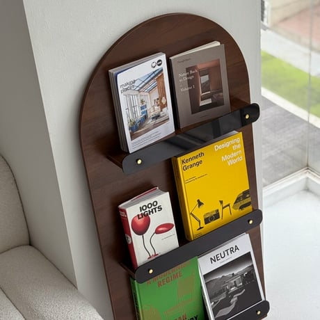 予約販売8月下旬～9月上旬頃発送予定　rack-03105　アーチデザイン 立て掛け マガジンシェルフ H120cm