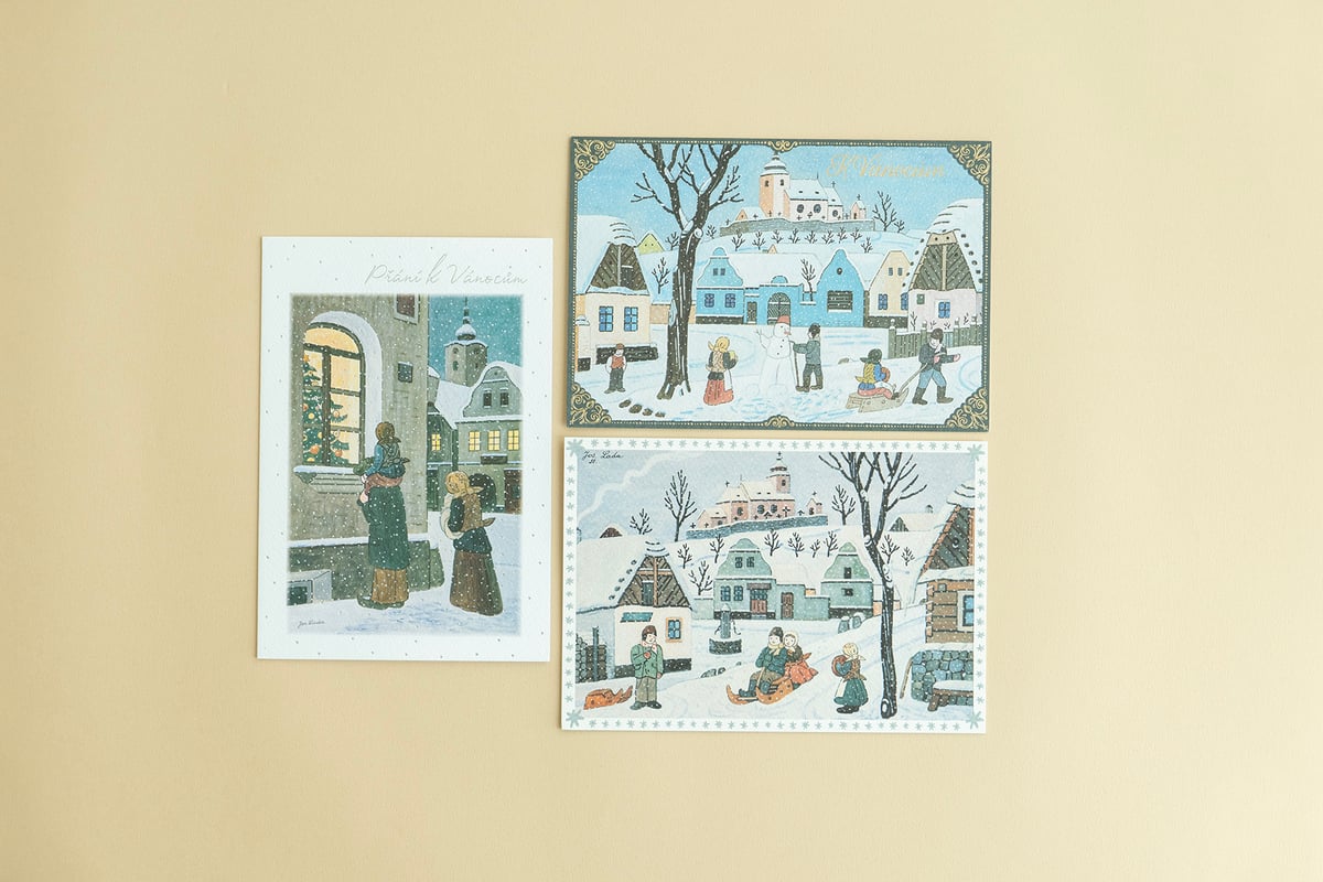 ヨゼフ・ラダ(Josef Lada)絵 クリスマスカード(大判・封筒 ヨゼフ・ラダ(Josef Lada)絵 クリスマスカード(大判・封筒