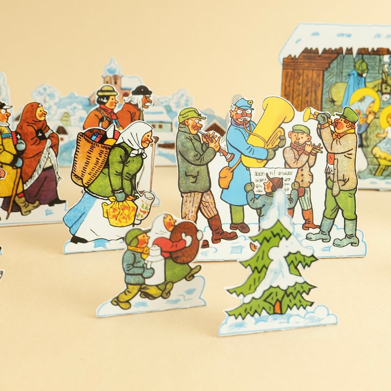 ヨゼフ・ラダ 絵 クリスマス飾り キリスト降誕シーン （切り抜きタイプ