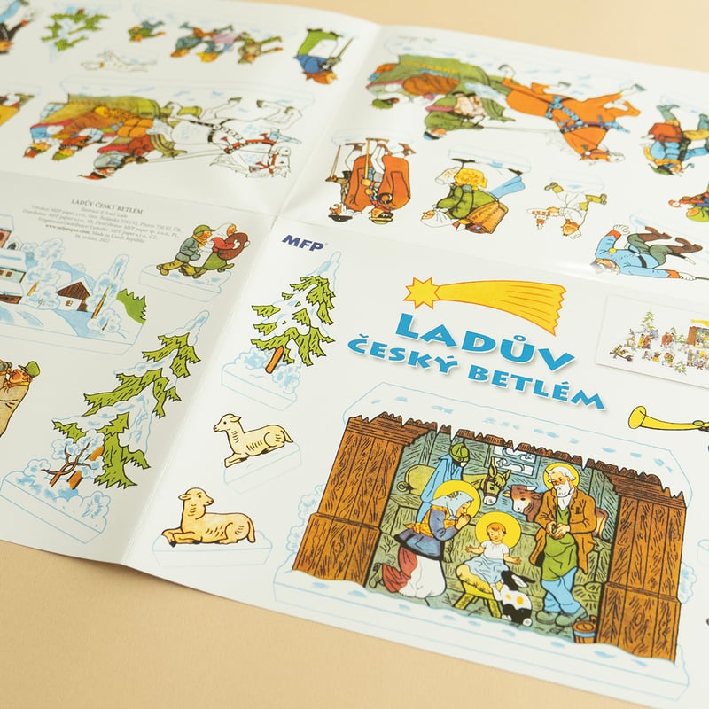 ヨゼフ・ラダ 絵 クリスマス飾り キリスト降誕シーン （切り抜きタイプ