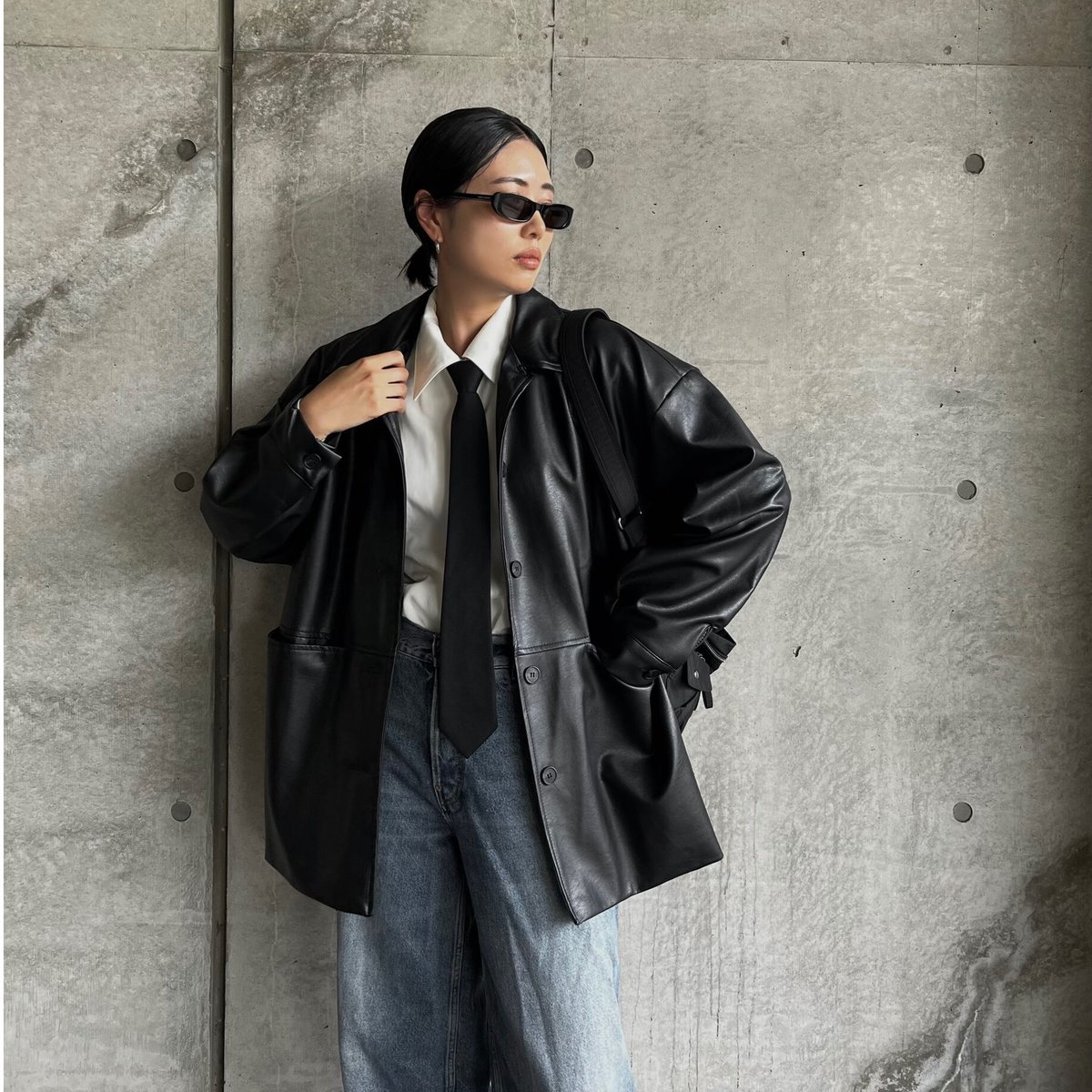 Fake Leather Jacket【cizatto完売品】 ＊週末限定価格＊ Fake Leather Jacket【cizatto完売品】 ＊週末限定価格＊