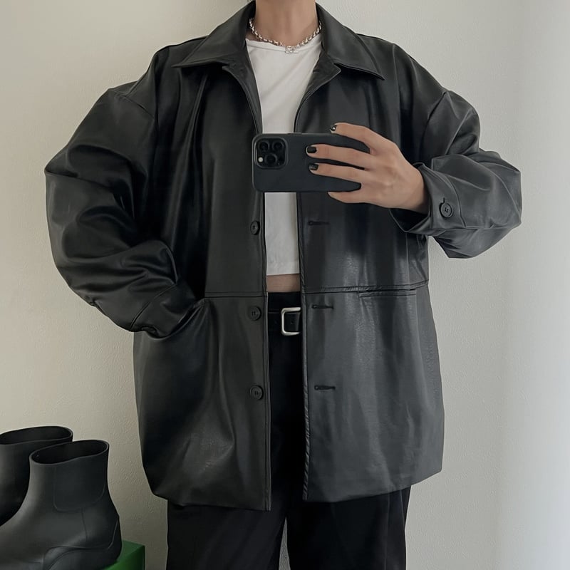 irury fake leather jacket black
