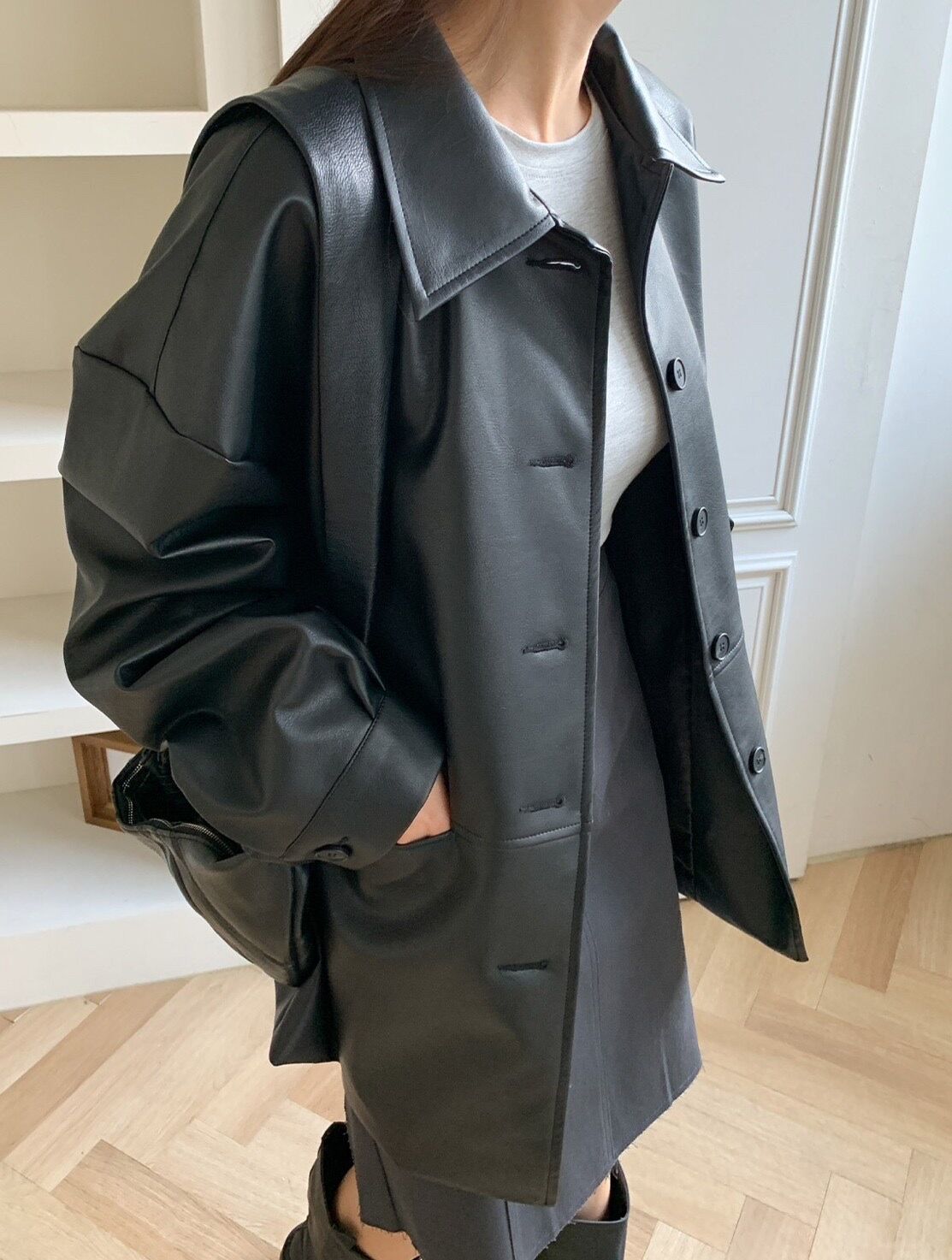 Fake Leather Jacket【cizatto完売品】 ＊週末限定価格＊ Fake Leather Jacket【cizatto完売品】 ＊週末限定価格＊ Fake