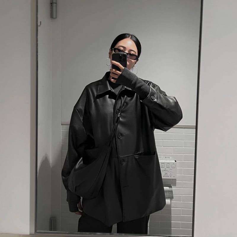 ジャケット・アウター irury fake leather jacket black irury fake leather jacket black