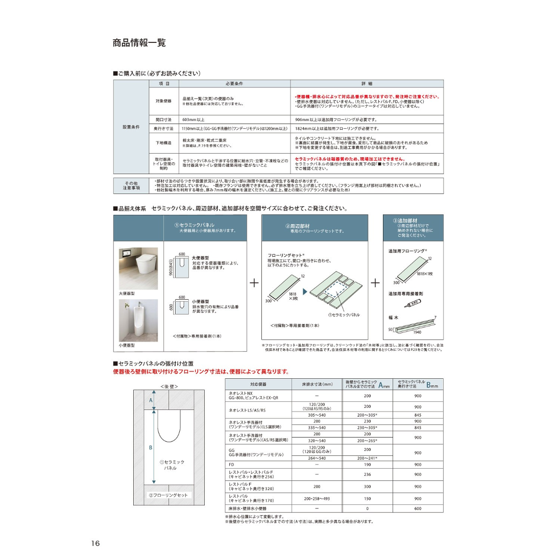 ハイドロセラ・トイレフロアJ AGF808#○○ レストパルF・FD 対応