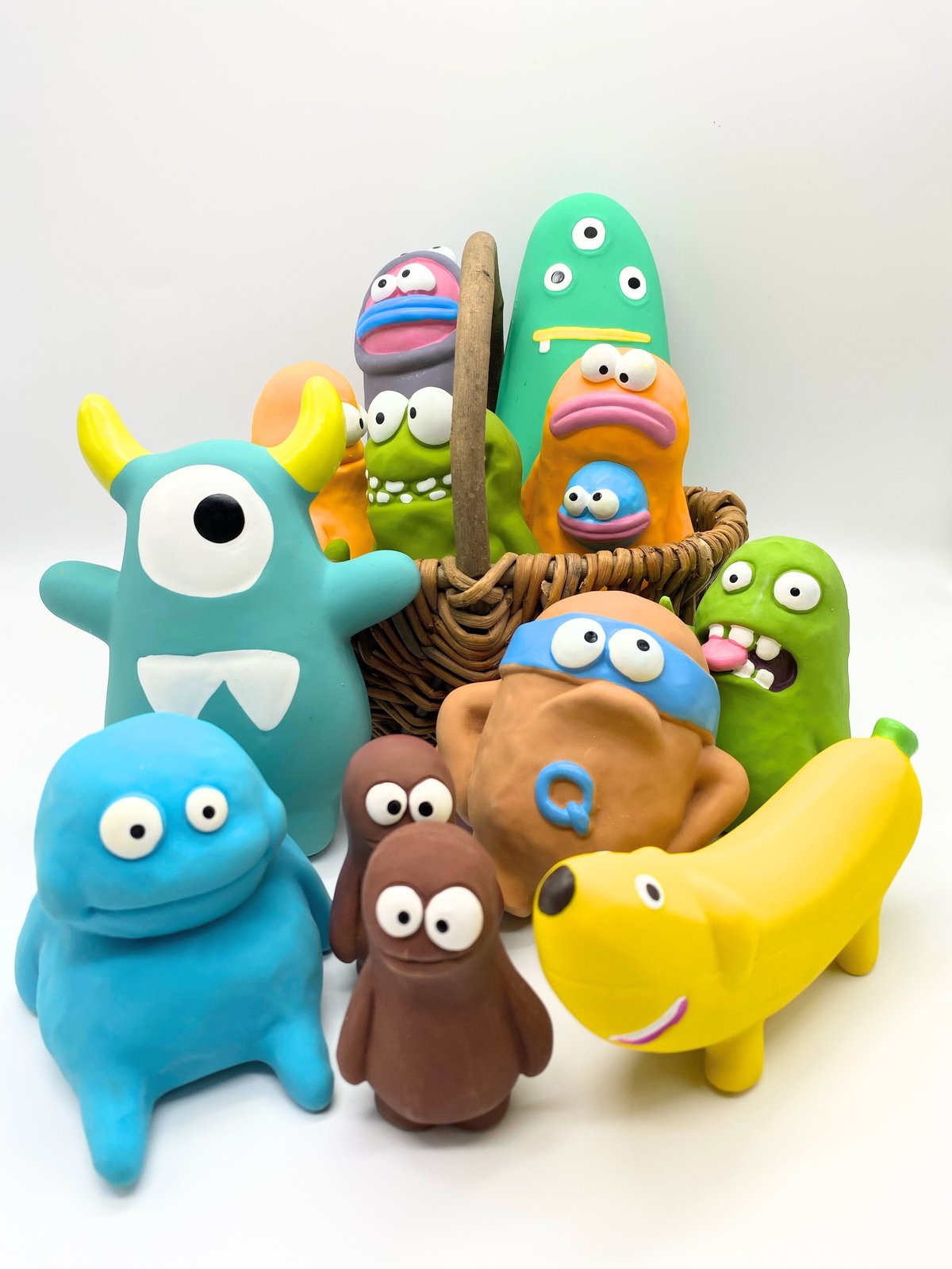 犬用音が鳴るおもちゃ 三つ目グリーンモンスター ラテックストイ | 犬