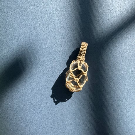 水晶  長丸タンブル　ネックレス付き
