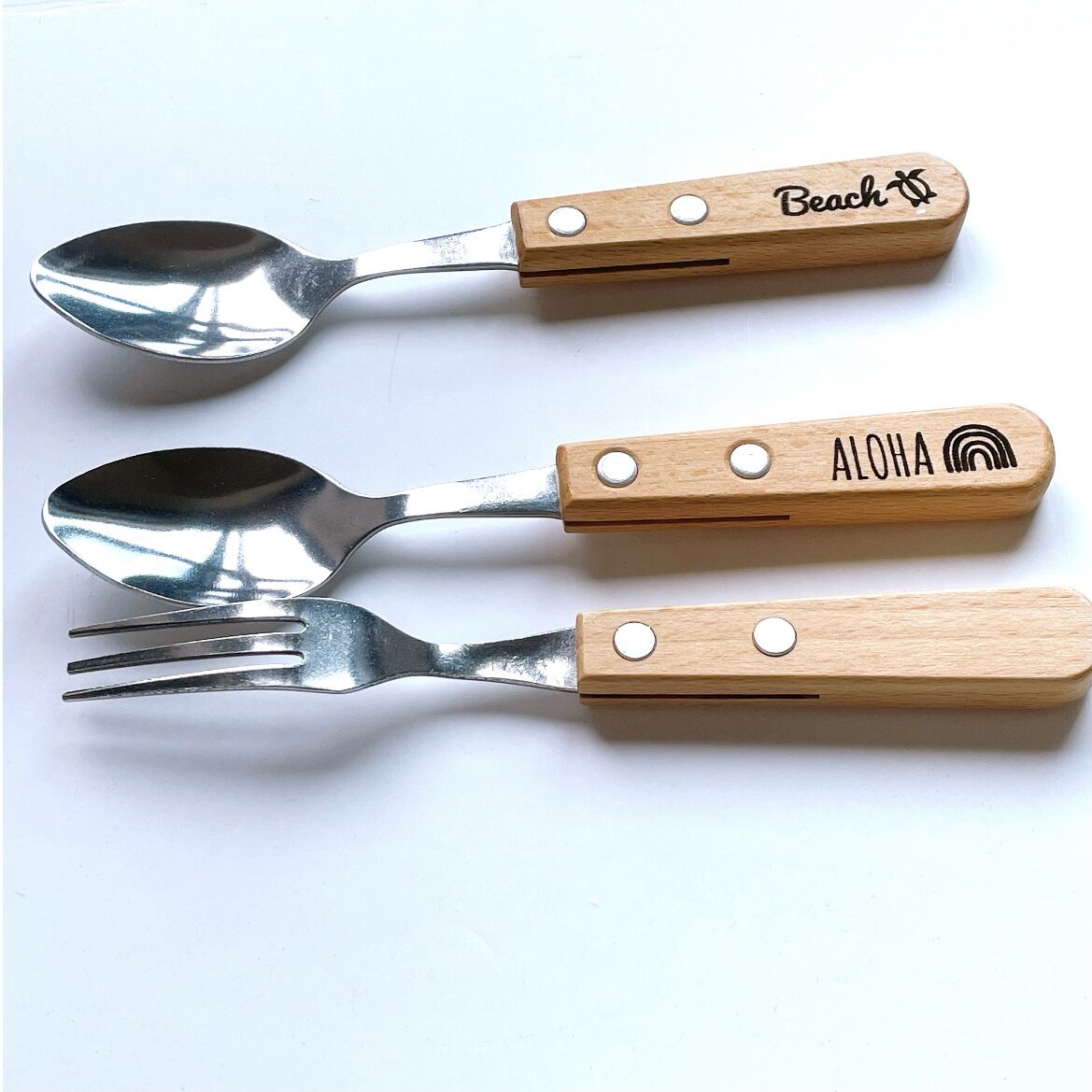 確認♡アカシアキッズプレート♡ミニ丸皿♡スプーンフォーク