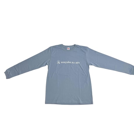 asayake no ato / LOGO Long sleeve T-shirts Acid Blue　Mサイズのみ