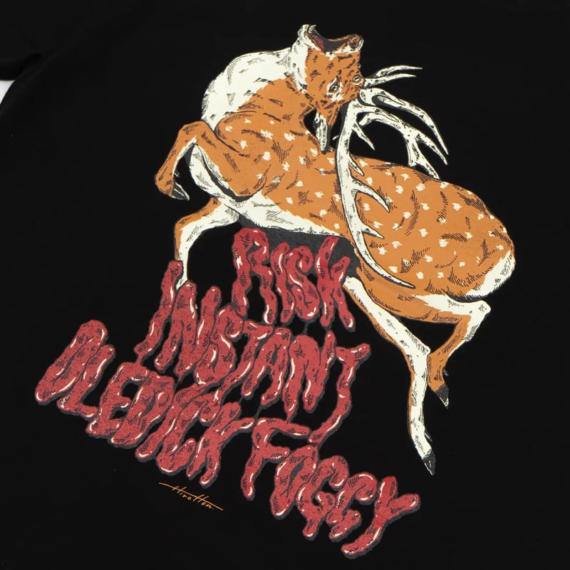 OLEDICKFOGGY x INSTANT x RISK / Moose Tee Black