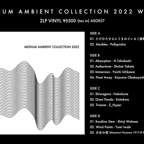 V.A. (MEDIUM) / MEDIUM AMBIENT COLLECTION 2022 WHITE（2LP) (レコード)