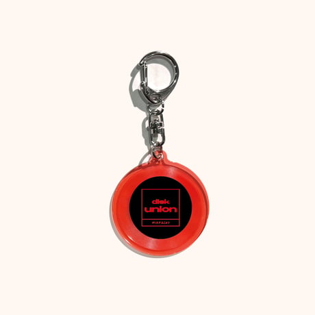 ディスクユニオン ミュージックキーホルダー レコード型（レッドクリア盤）