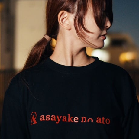 asayake no ato / LOGO Long sleeve T-shirts Black