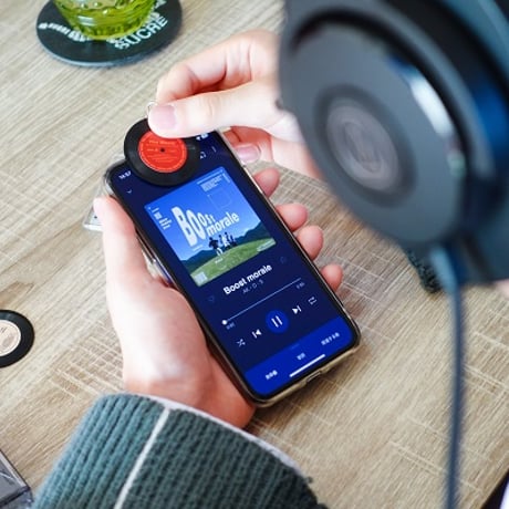 ディスクユニオン ミュージックキーホルダー レコード型（レッドクリア盤）