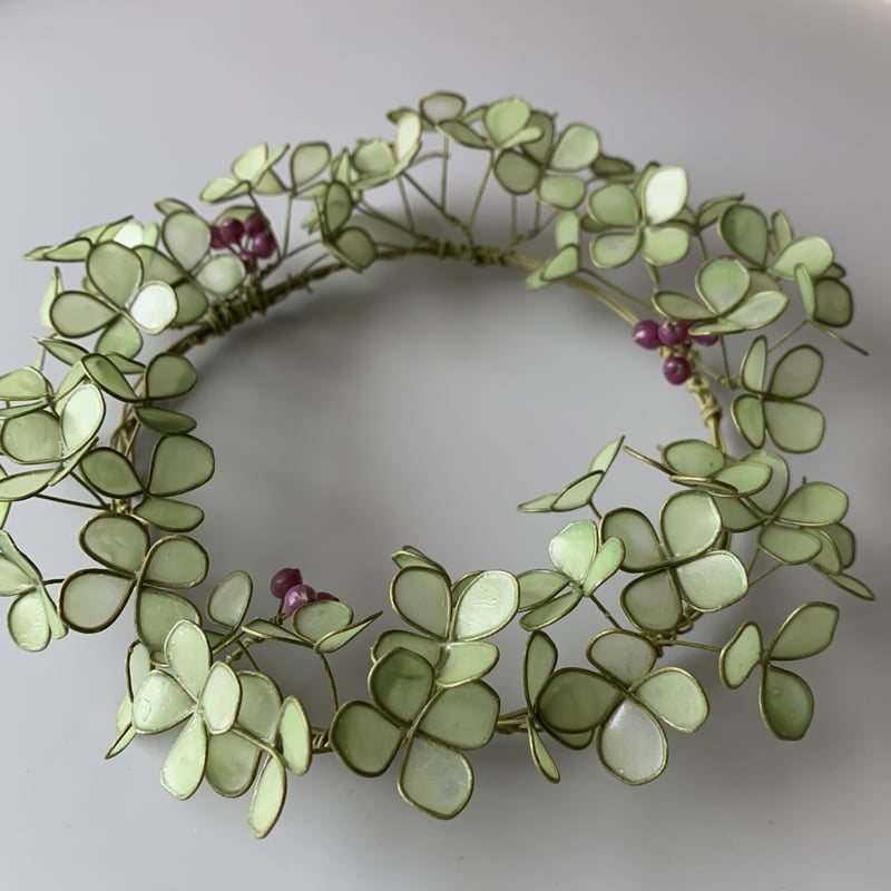 三日月リース アナベル紫陽花