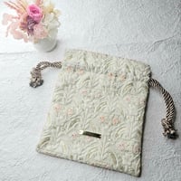 インド刺繍生地　ほわほわポーチ インド刺繍生地 ほわほわポーチ インド刺繍生地 ほわほわポーチ