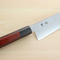刀和ツバ付き三徳包丁１８ｃｍレッド