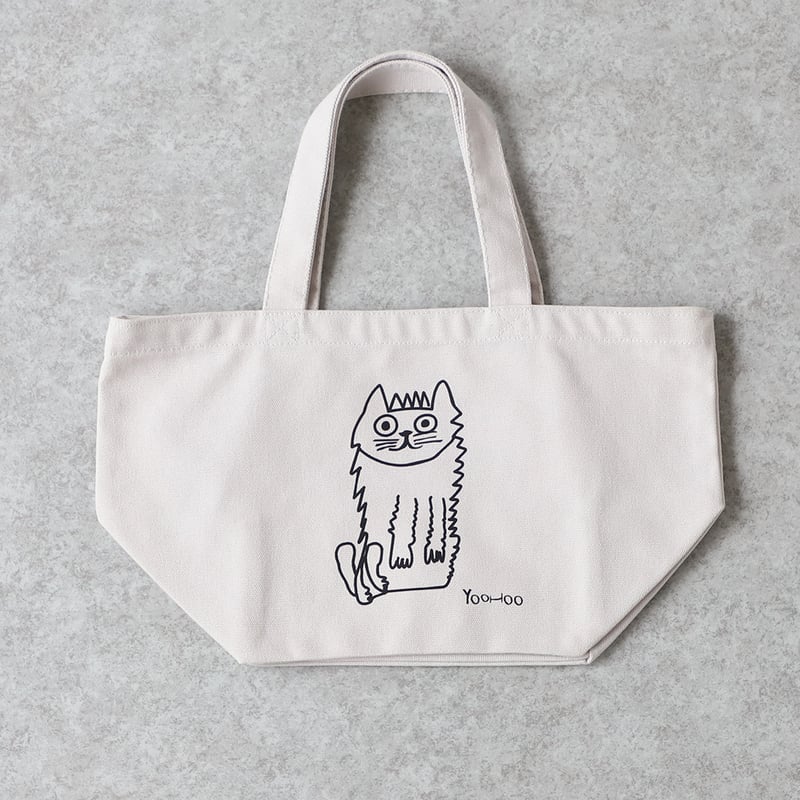 チャッピーA4対応猫柄トートバッグ持手付き20cmFポーチコットンこばやし やっほうトート（ネコ：小サイズ） | はあと・フレンズ・ストア ONLINE
