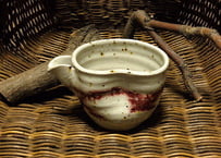 信楽焼　片口酒器or注器(えくぼ付)  朱模様