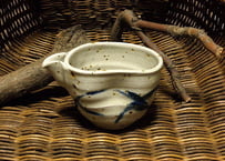 信楽焼　片口酒器or注器(えくぼ付)  藍模様
