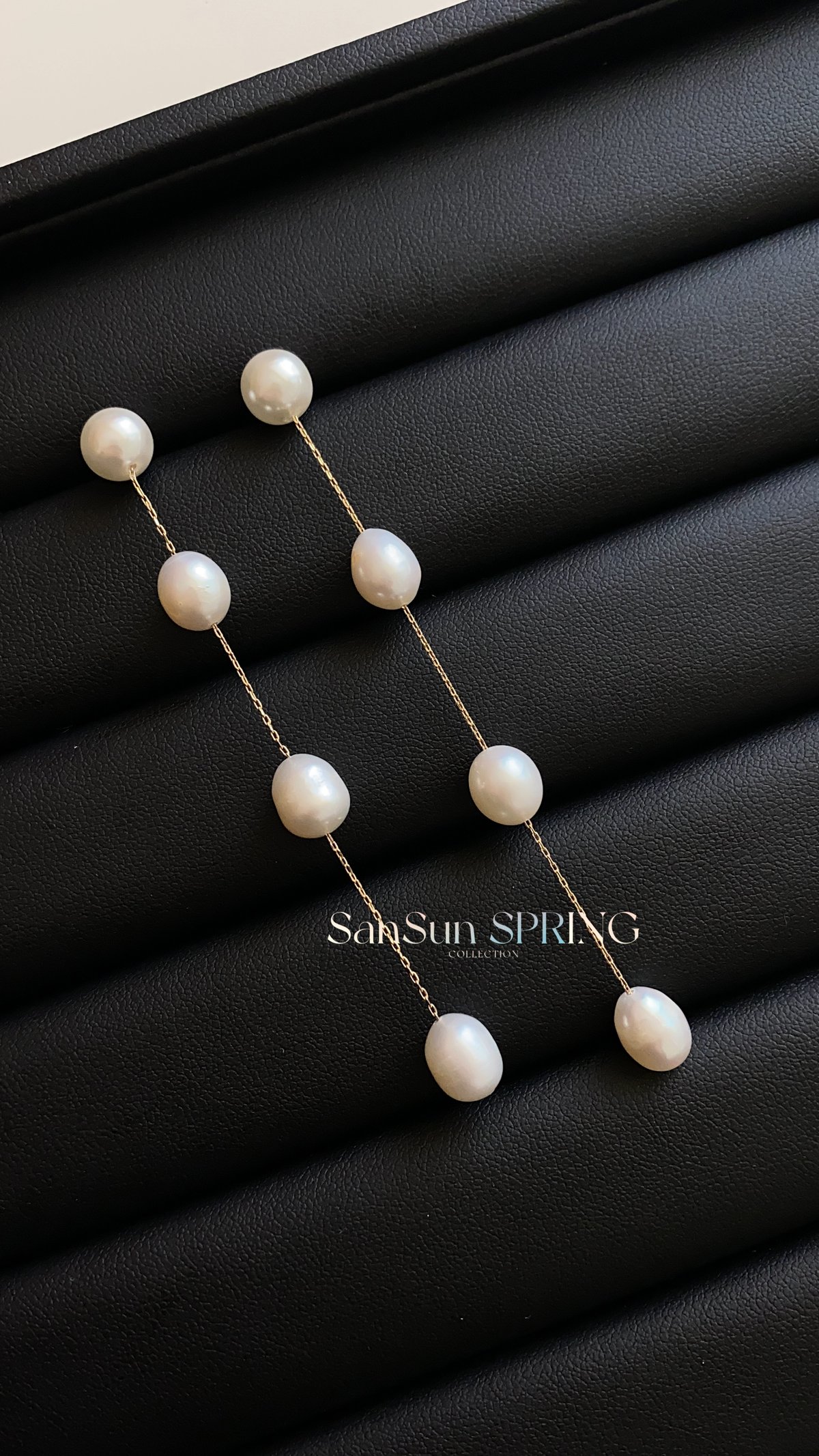 SS604 揺れる 4連パールピアス | SanSun Jewelry